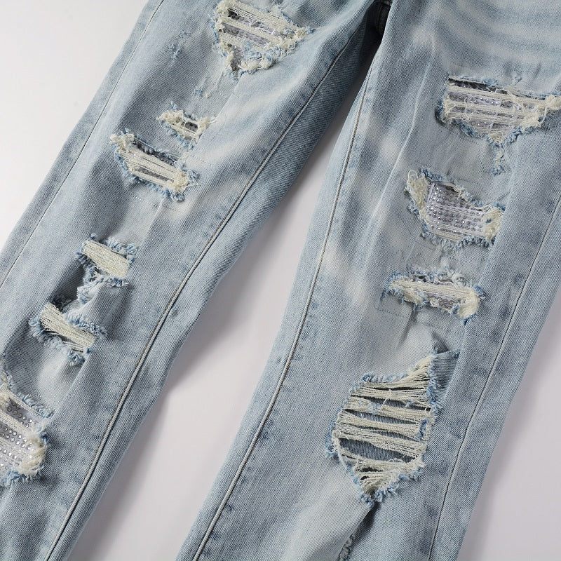 Amr Hellblaue Patchwork-Jeans