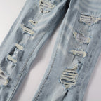 Amr Hellblaue Patchwork-Jeans