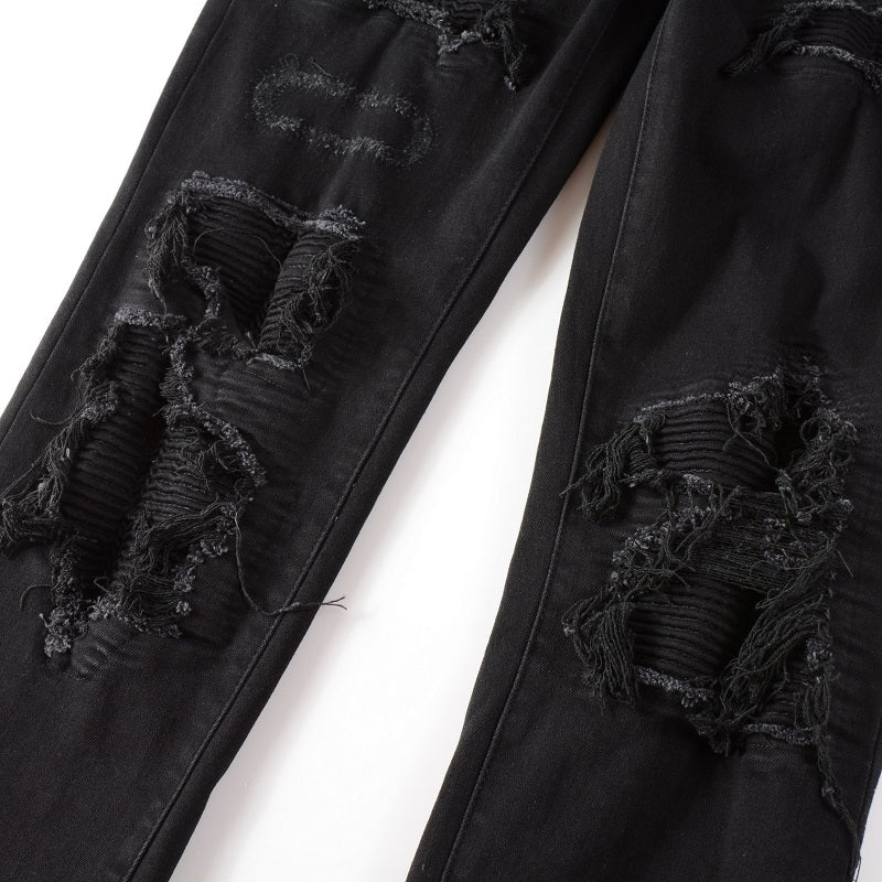 Amr Schwarze Jeans mit Rissen