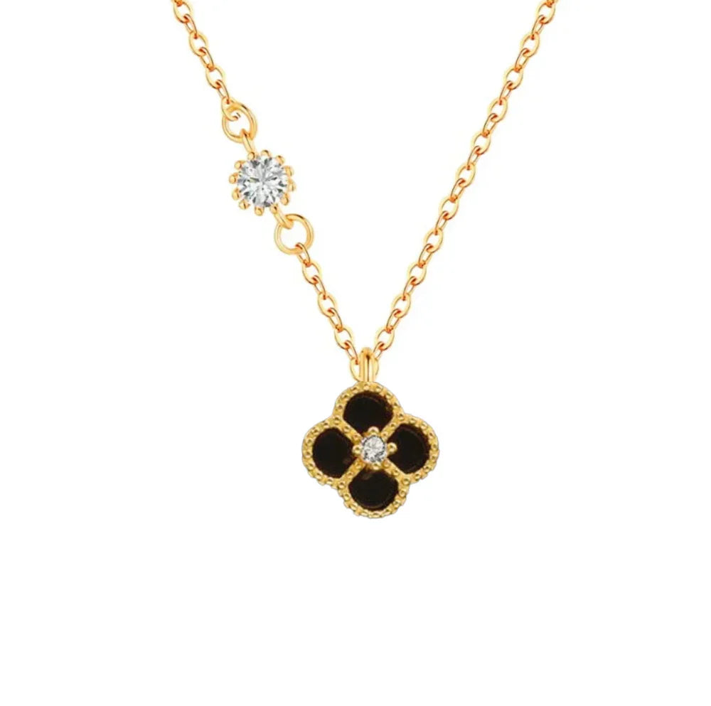 HALSKETTE MIT EINEM KLEEBRIBLATT | 925 STERLING SILBER