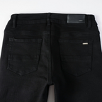 Amr Black Patch Ripped Jeans