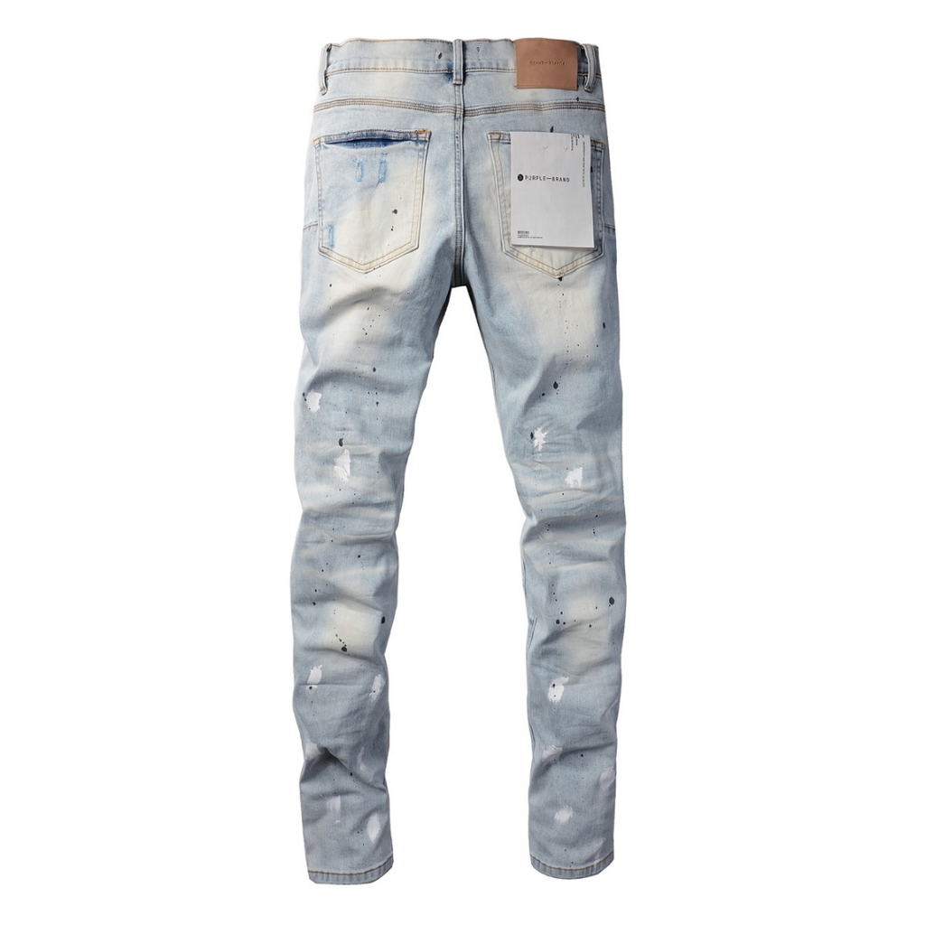 Lila Farbe Hellblaue Jeans