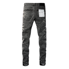 Purple Gradient Grey Ripped Jeans