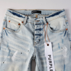 Lila Farbe Hellblaue Jeans
