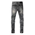 Lila-graue zerrissene Jeans