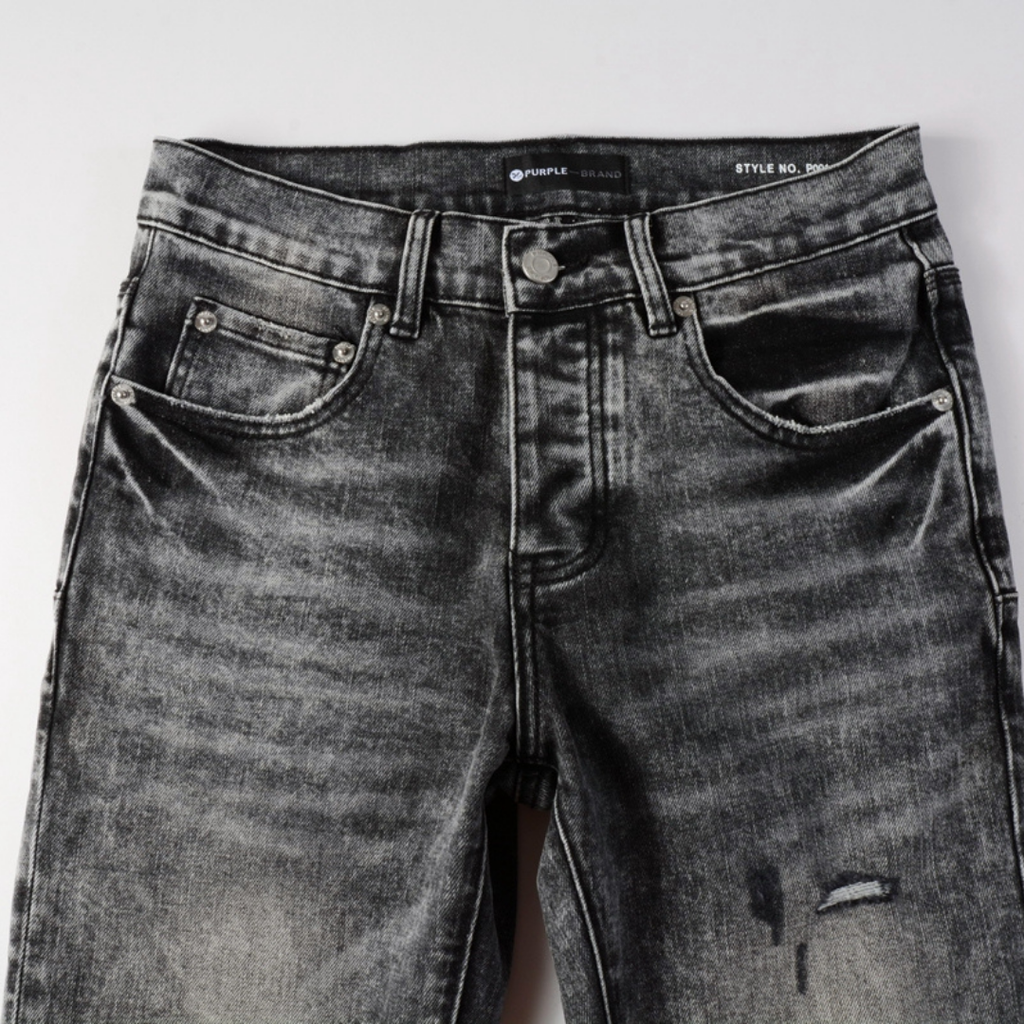Lila-graue zerrissene Jeans