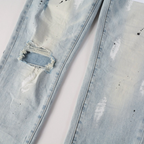 Lila Farbe Hellblaue Jeans