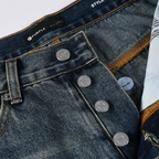 Purple Flared Blue Jeans