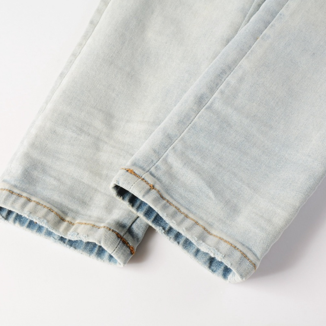 Amr Staggered Light Blue Jeans