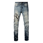 Amr Staggered Blue Jeans