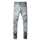 Amr Blue Patch Logo Jeans