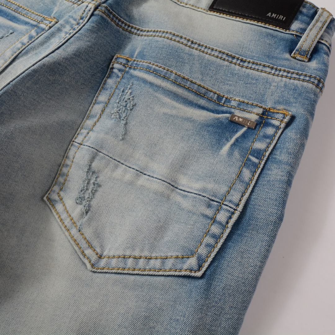 Amr Black Patch Jeans