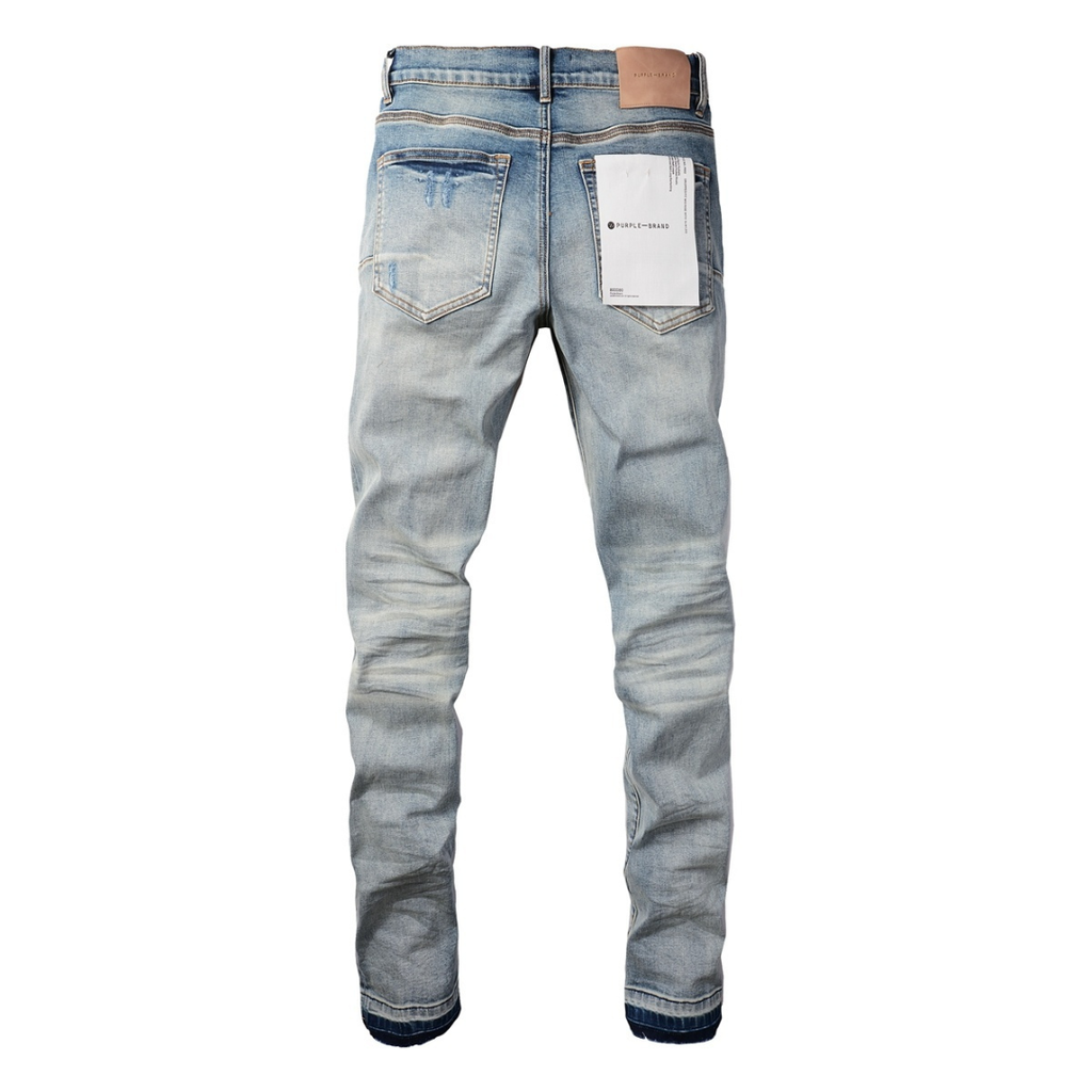 Lila zerrissene Jeans