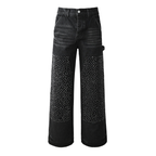Lila Schwarze Diamanten Jeans