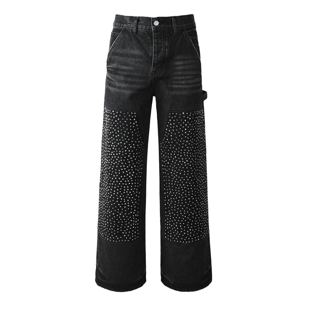 Lila Schwarze Diamanten Jeans