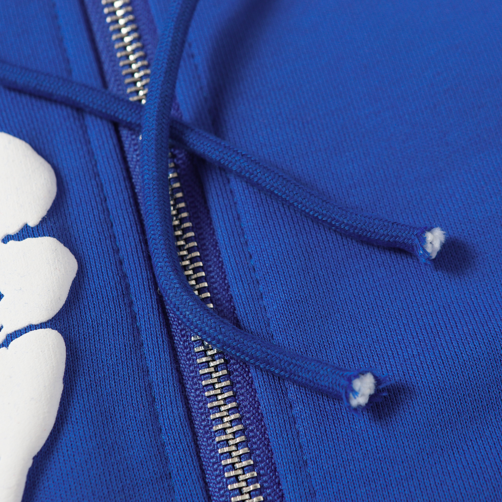 Denim-Trainingsanzugjacke mit Reißverschluss und Kapuze
