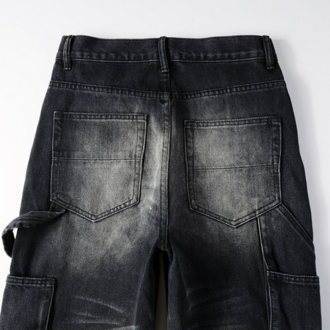 Amr schwarze Used-Jeans