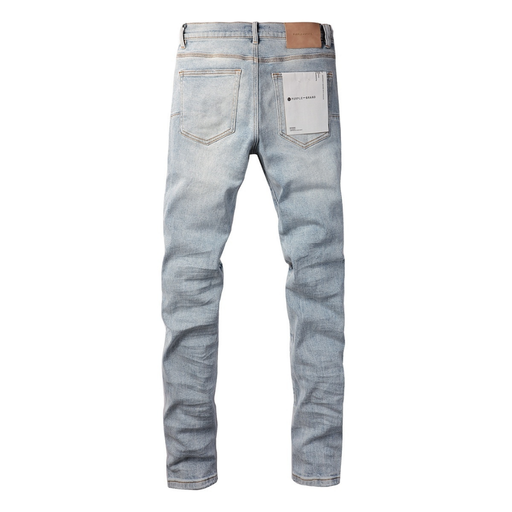 Lila dreifach zerrissene Jeans