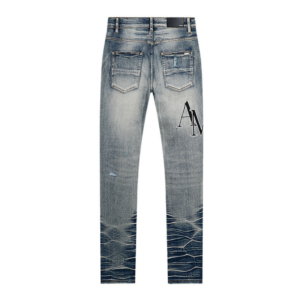 Amr Black Staggered Jeans