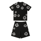 Denim Trs Black Grey Short set