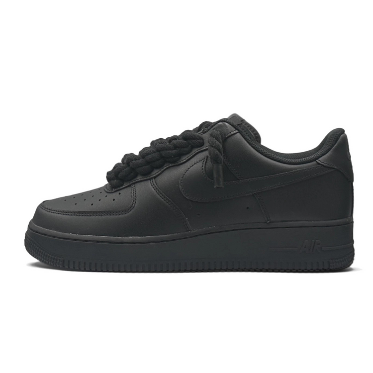 AF1 Schwarz - Schwarze Seilschnürsenkel