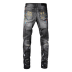 Amr Distressed Paint Jeans