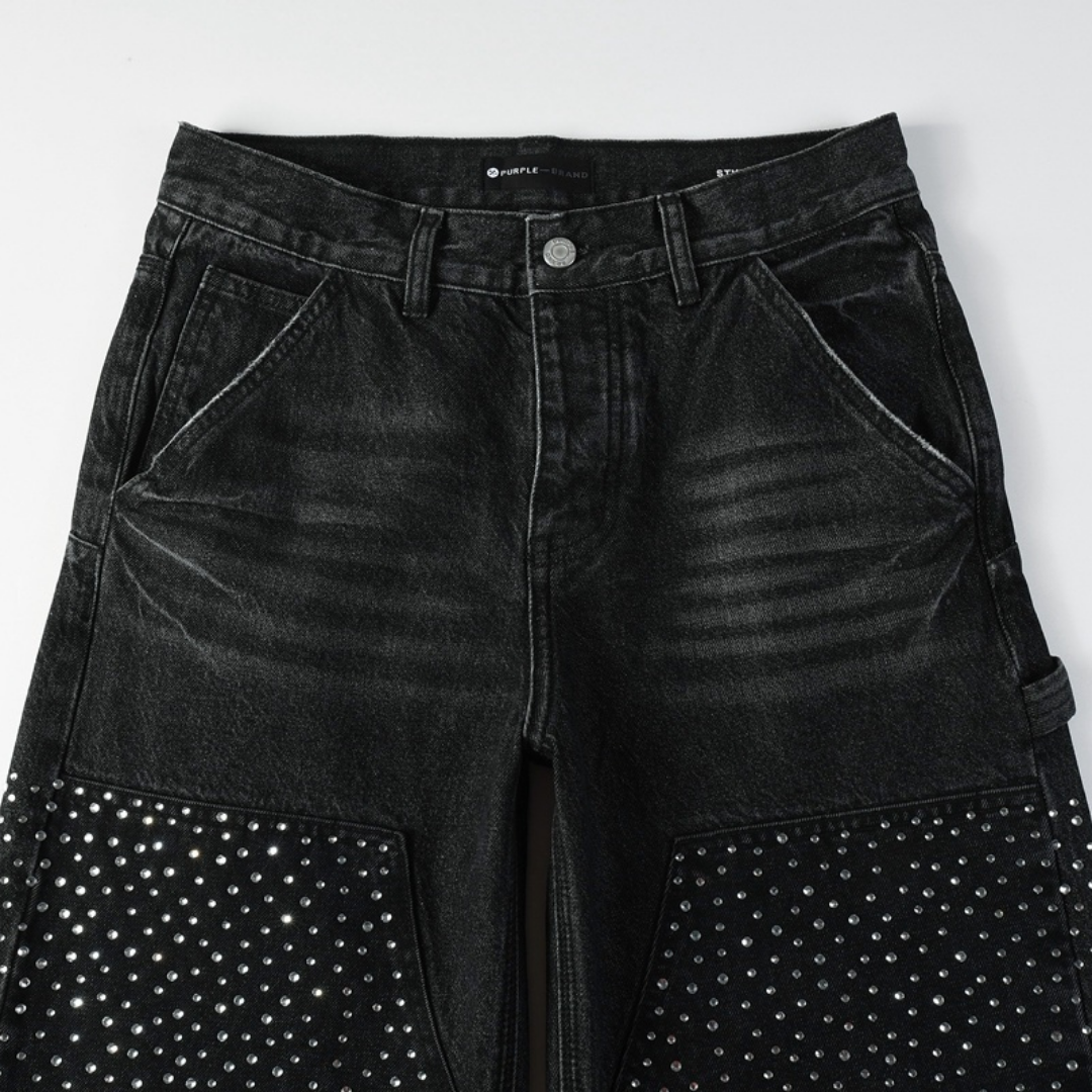 Lila Schwarze Diamanten Jeans