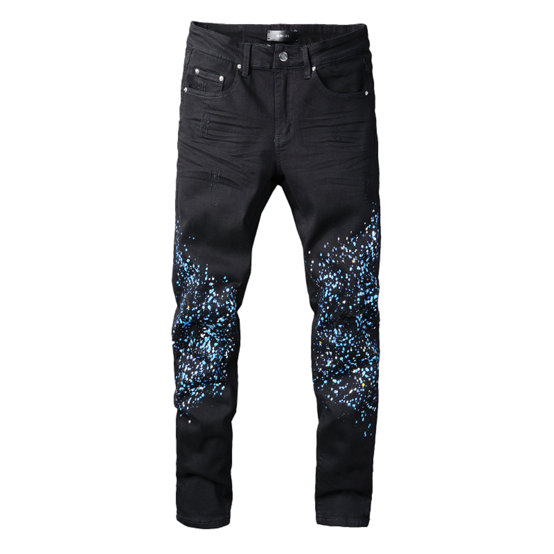 Amr Jeans mit Farbklecksen