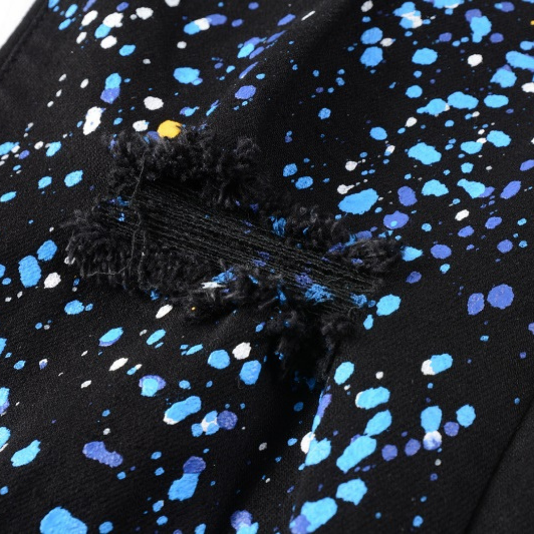 Amr Jeans mit Farbklecksen