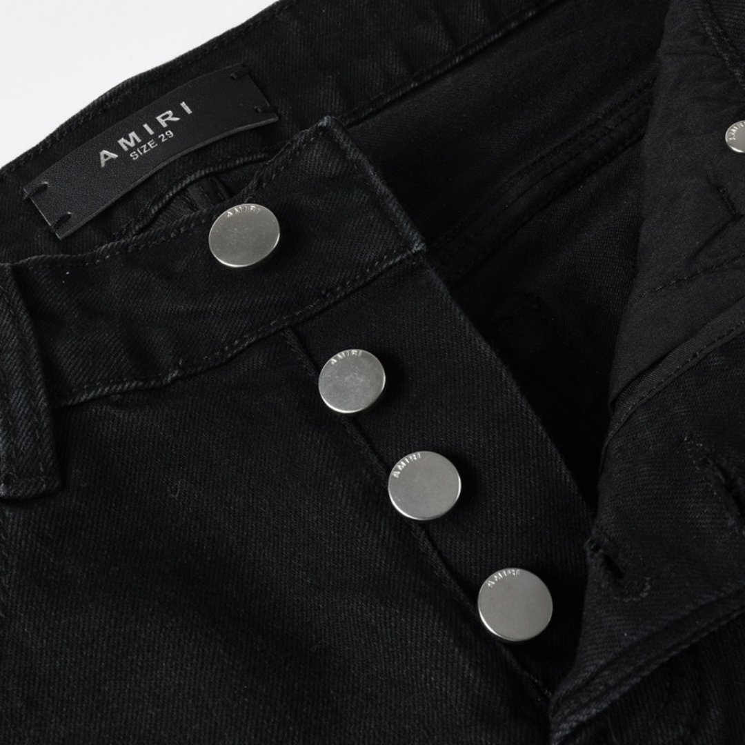 Amr Blue Ripped Patch Jeans