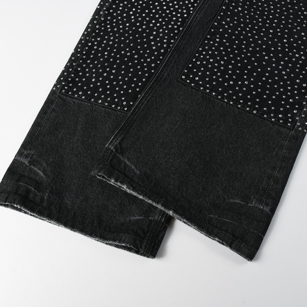 Lila Schwarze Diamanten Jeans
