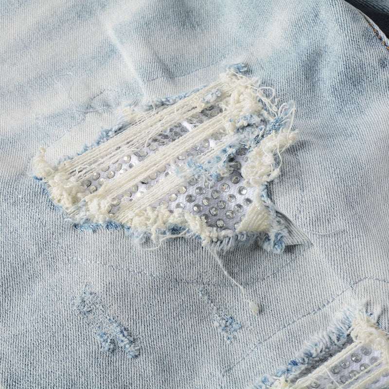Amr Hellblaue Patchwork-Jeans