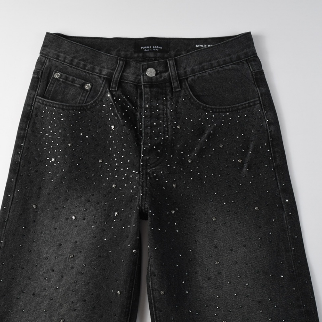 Lila Schwarze Diamanten Jeans