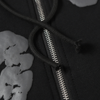 Denim-Trainingsanzugjacke mit Reißverschluss und Kapuze
