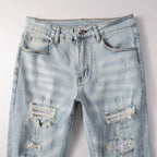 Amr Hellblaue Patchwork-Jeans
