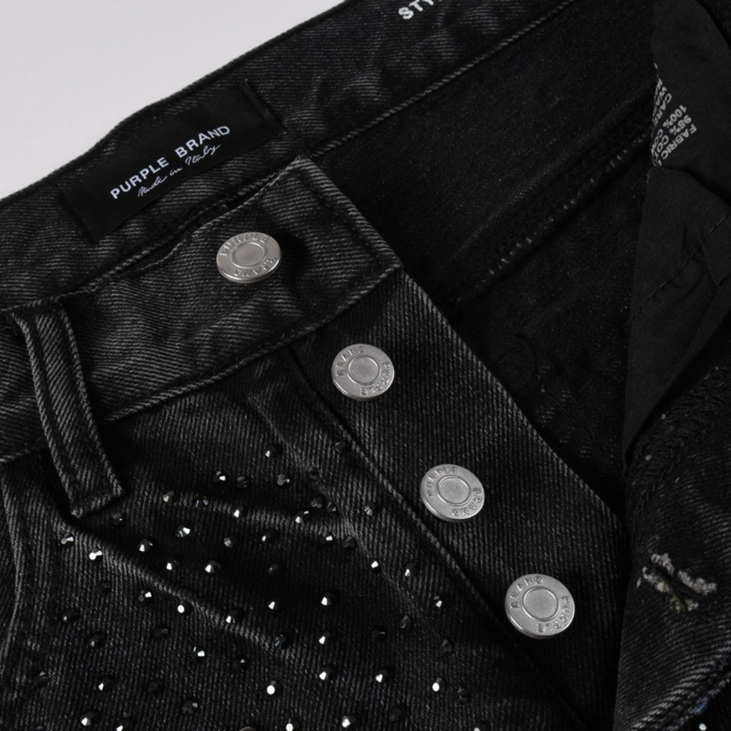 Lila Schwarze Diamanten Jeans