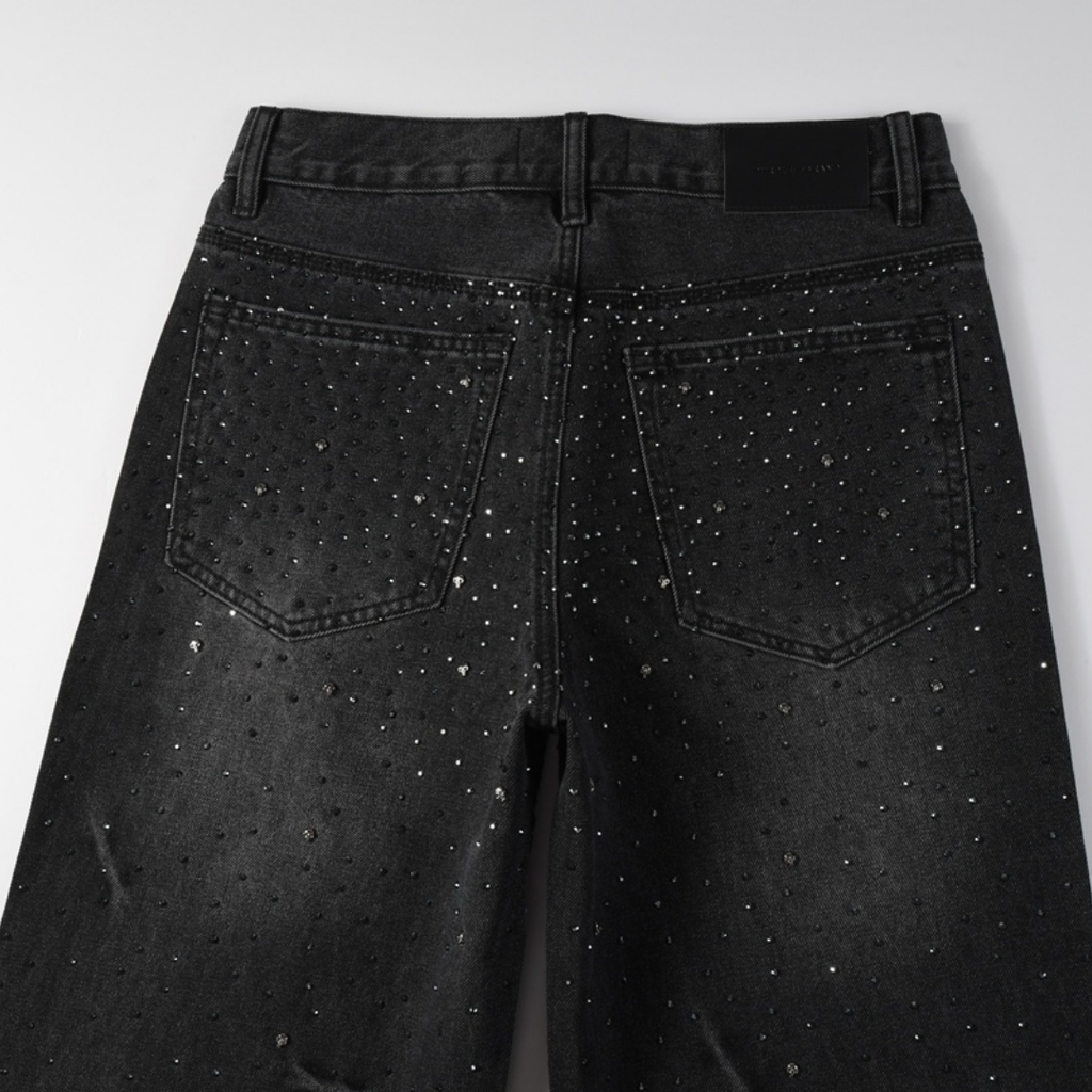 Lila Schwarze Diamanten Jeans