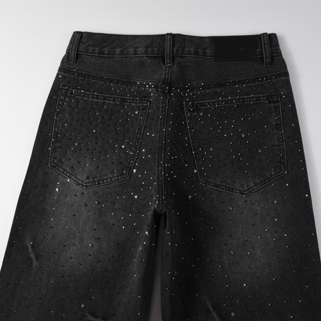 Lila Schwarze Diamanten Jeans