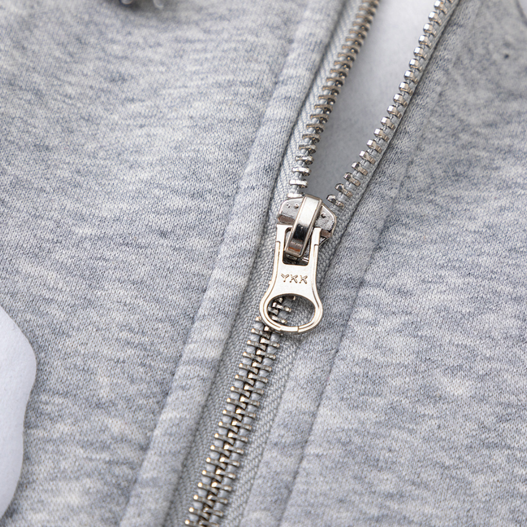 Denim-Trainingsanzugjacke mit Reißverschluss und Kapuze