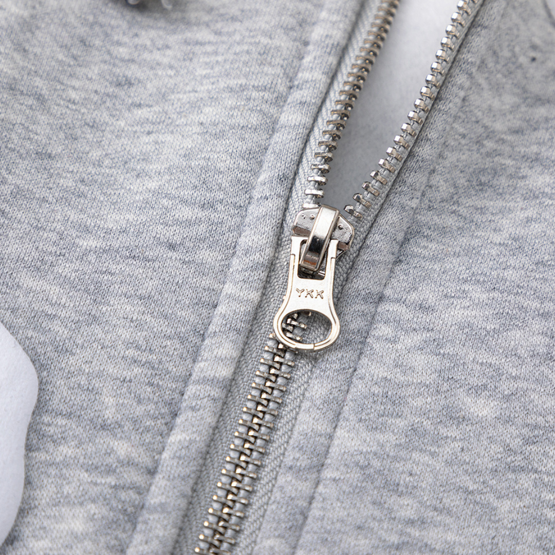 Denim-Trainingsanzugjacke mit Reißverschluss und Kapuze