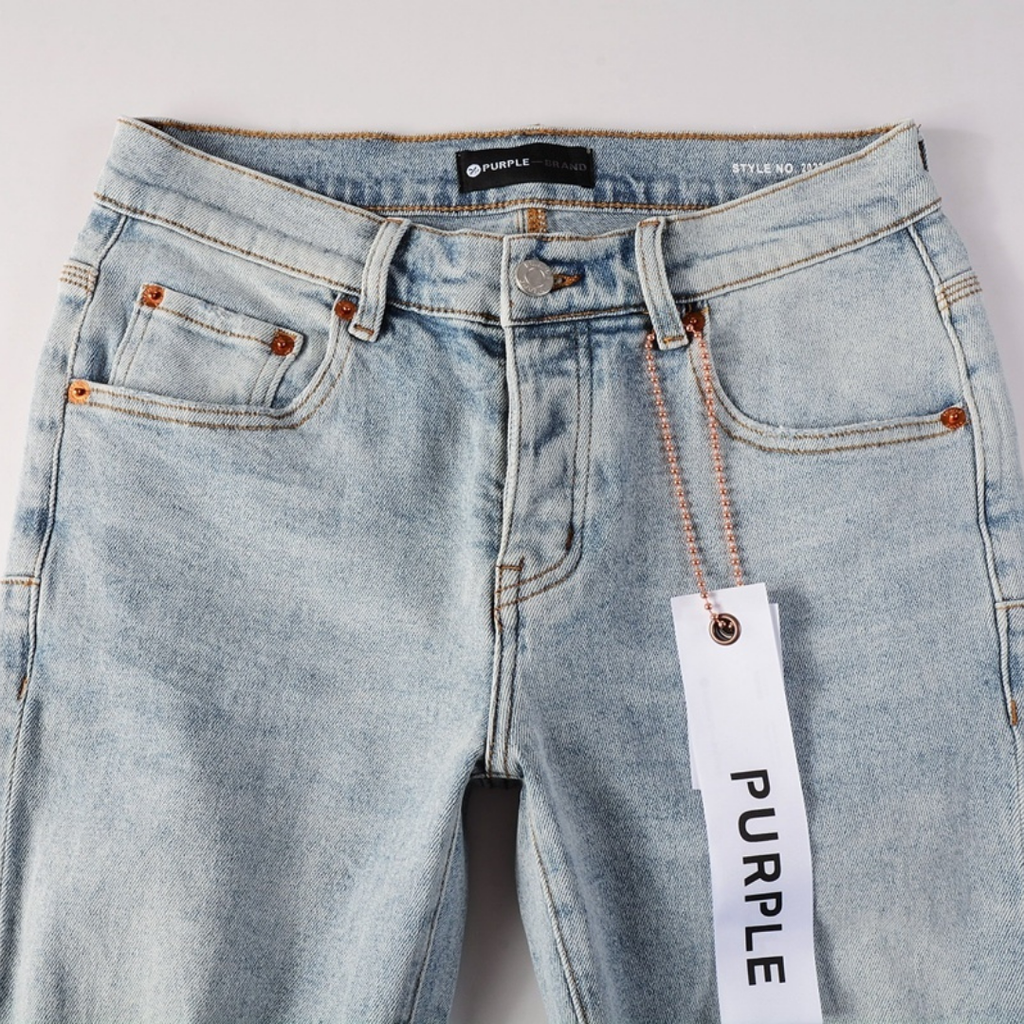 Lila dreifach zerrissene Jeans