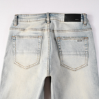 Amr Red Patch Ripped Jeans