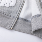 Denim-Trainingsanzugjacke mit Reißverschluss und Kapuze
