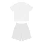 Denim Träger Triple White Shorts Set