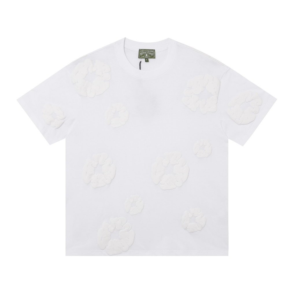 Denim Träger Triple White Shorts Set