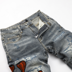 Amr Red Snake Grey Jeans