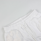 Denim Träger Triple White Shorts Set