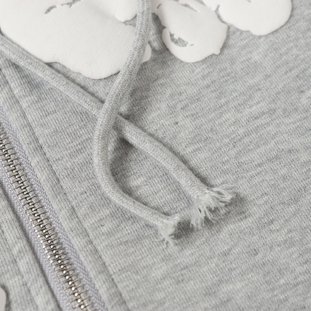 Denim-Trainingsanzugjacke mit Reißverschluss und Kapuze