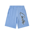 Rules the World Himmelblaue Shorts