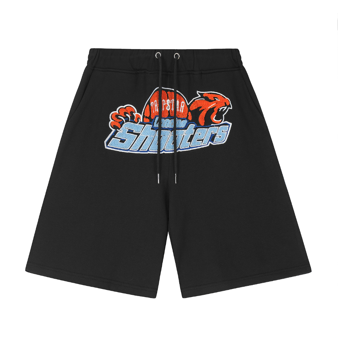 Orangefarbene Shooter-Shorts